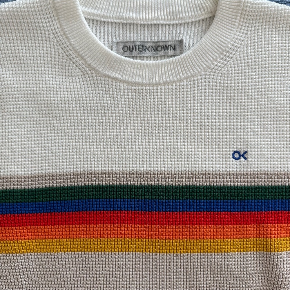 Outerknown Nostalgic Sweater in Chroma Rainbow, XS